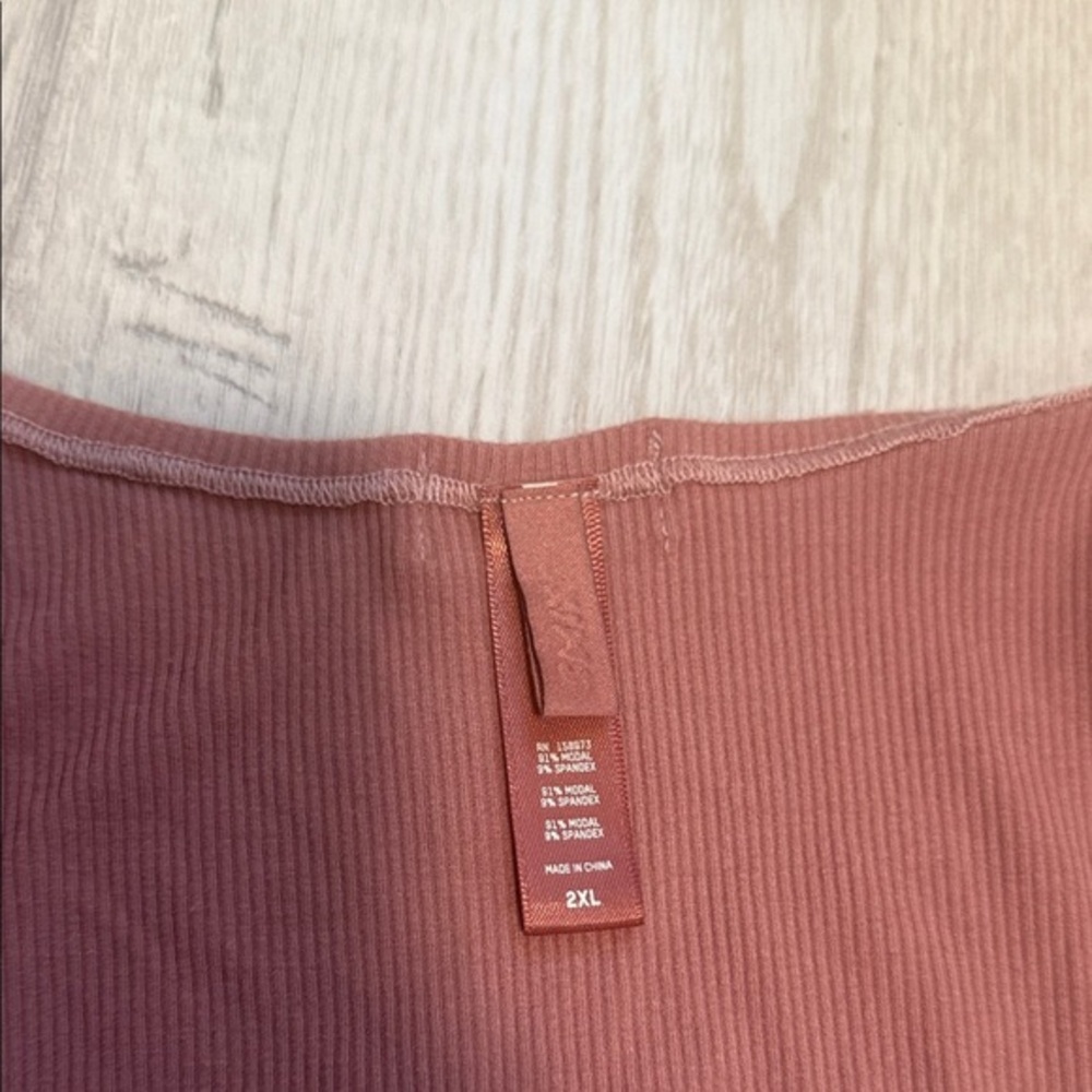 Women's Ribbed Tank Top - Rust - Picture 3 of 3